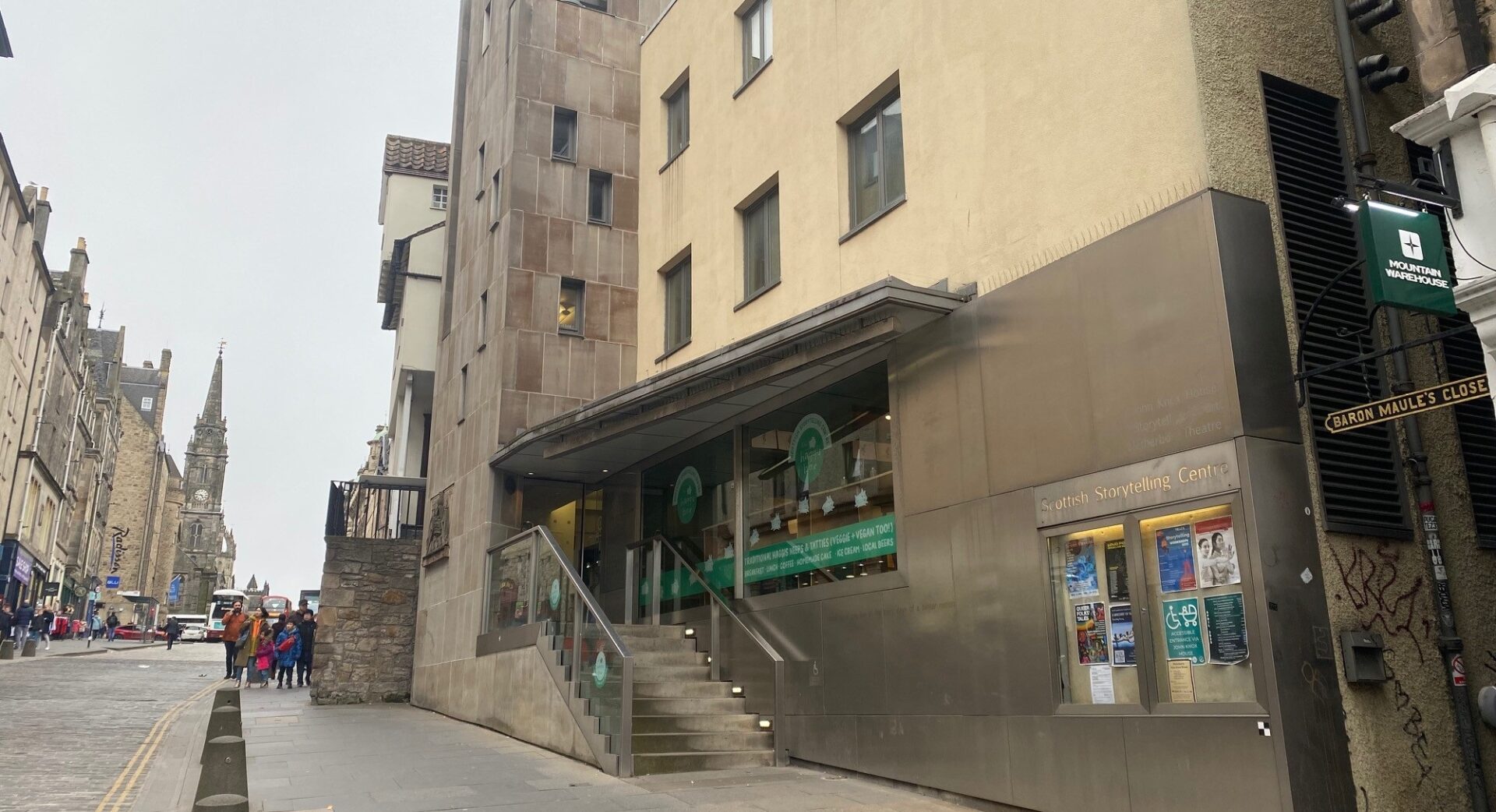 Scottish Storytelling Centre, Exterior on the Royal Mile