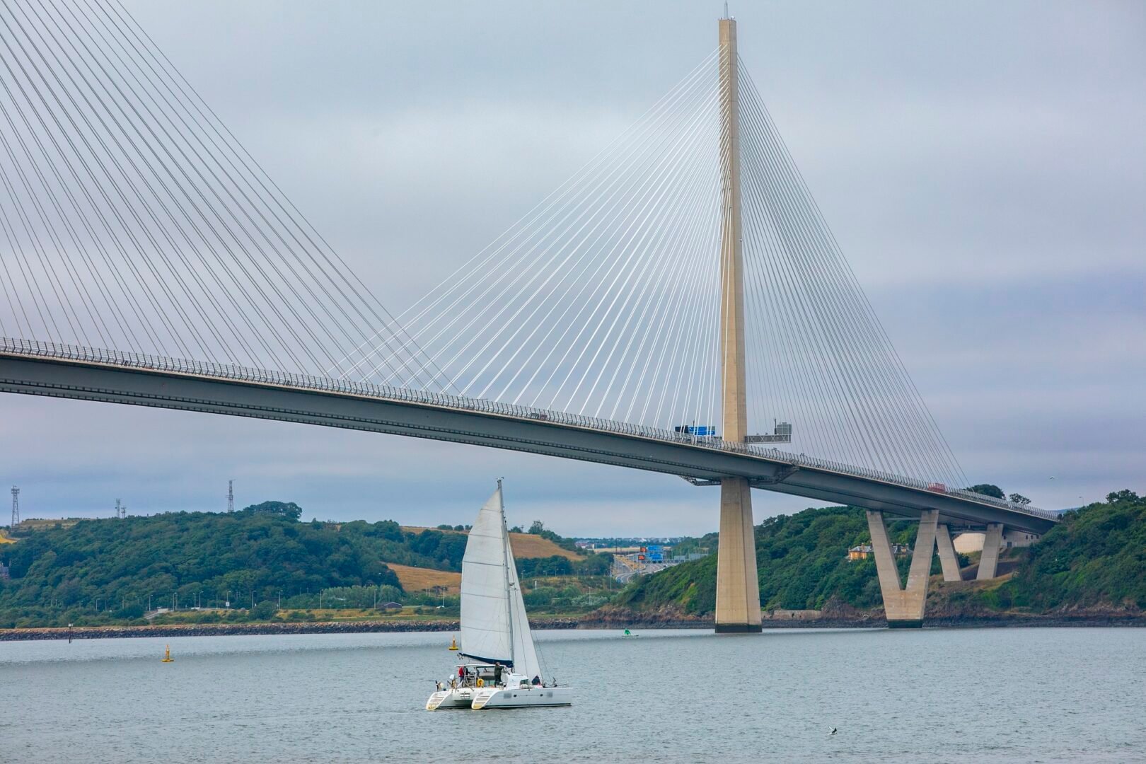 Queensferry Crossing with Boat