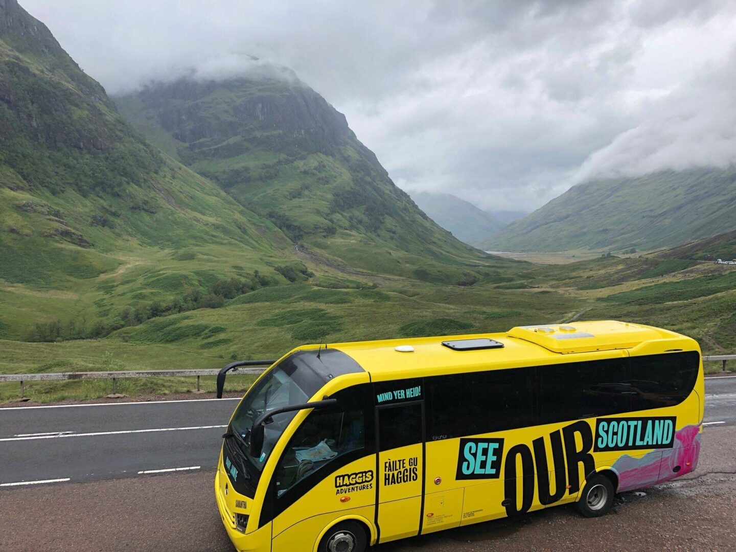 HAGGiS Adventures Bus in Glen Coe