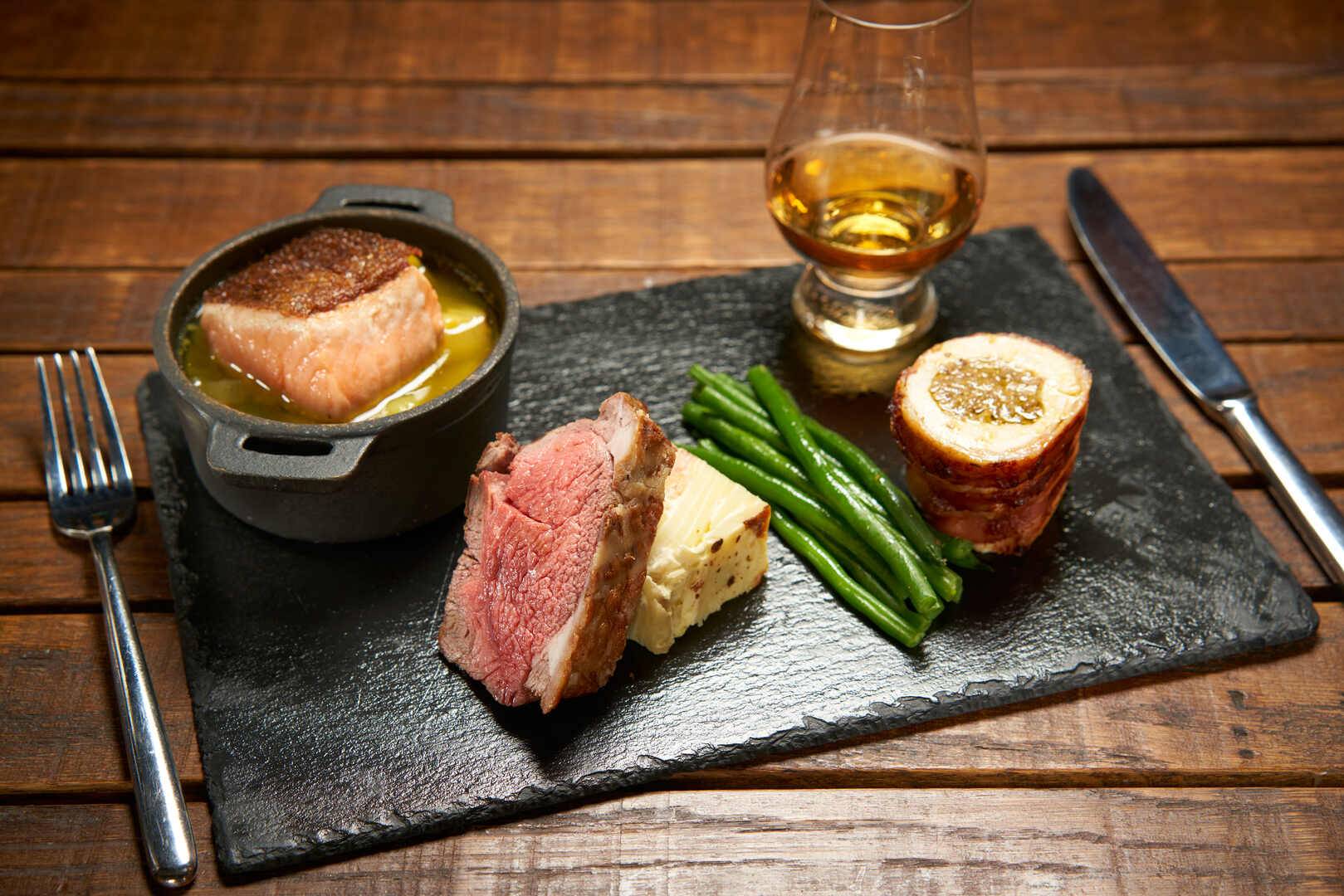 Taste of Scotland main course ,© The Scotch Whisky Experience