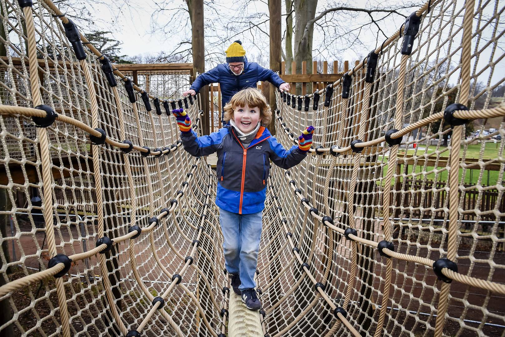 Son and Dad playing at Fort Douglas - Located within Dalkeith Country Park, Dalkeith Country Park