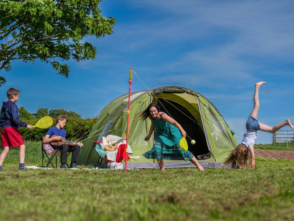 Family camping at Dalkeith Country Park , Dalkeith Country Park