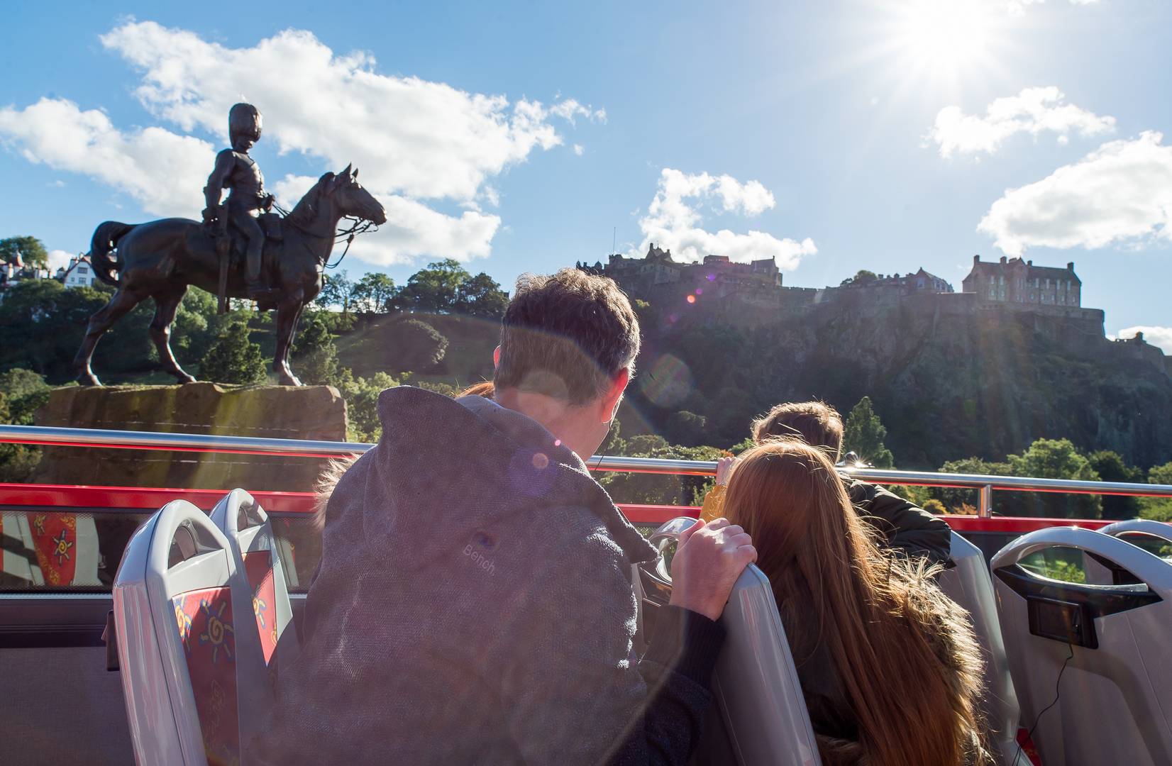 View from upstairs on Princes Street, Edinburgh Bus Tours