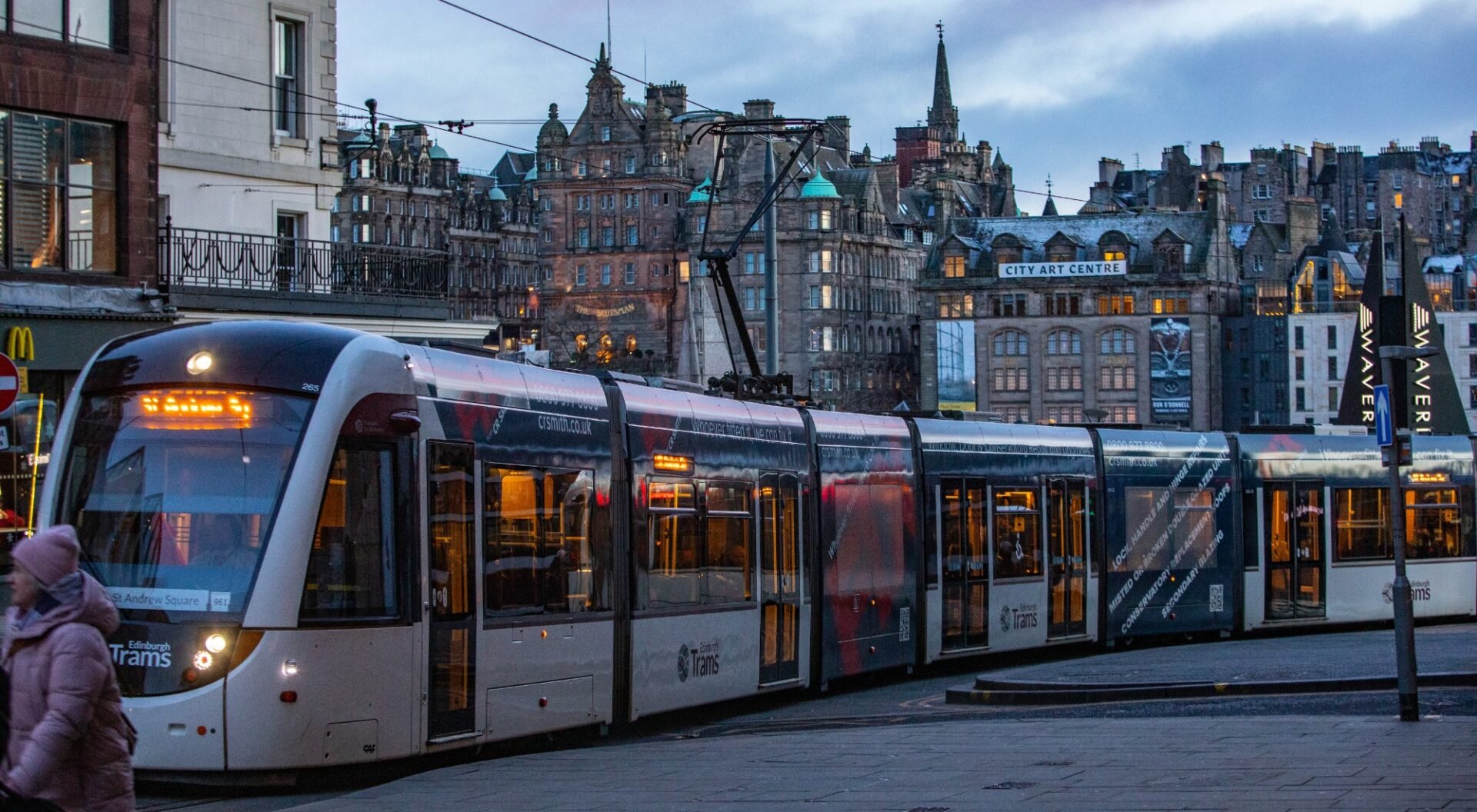 Edinburgh Tram with Old Town View