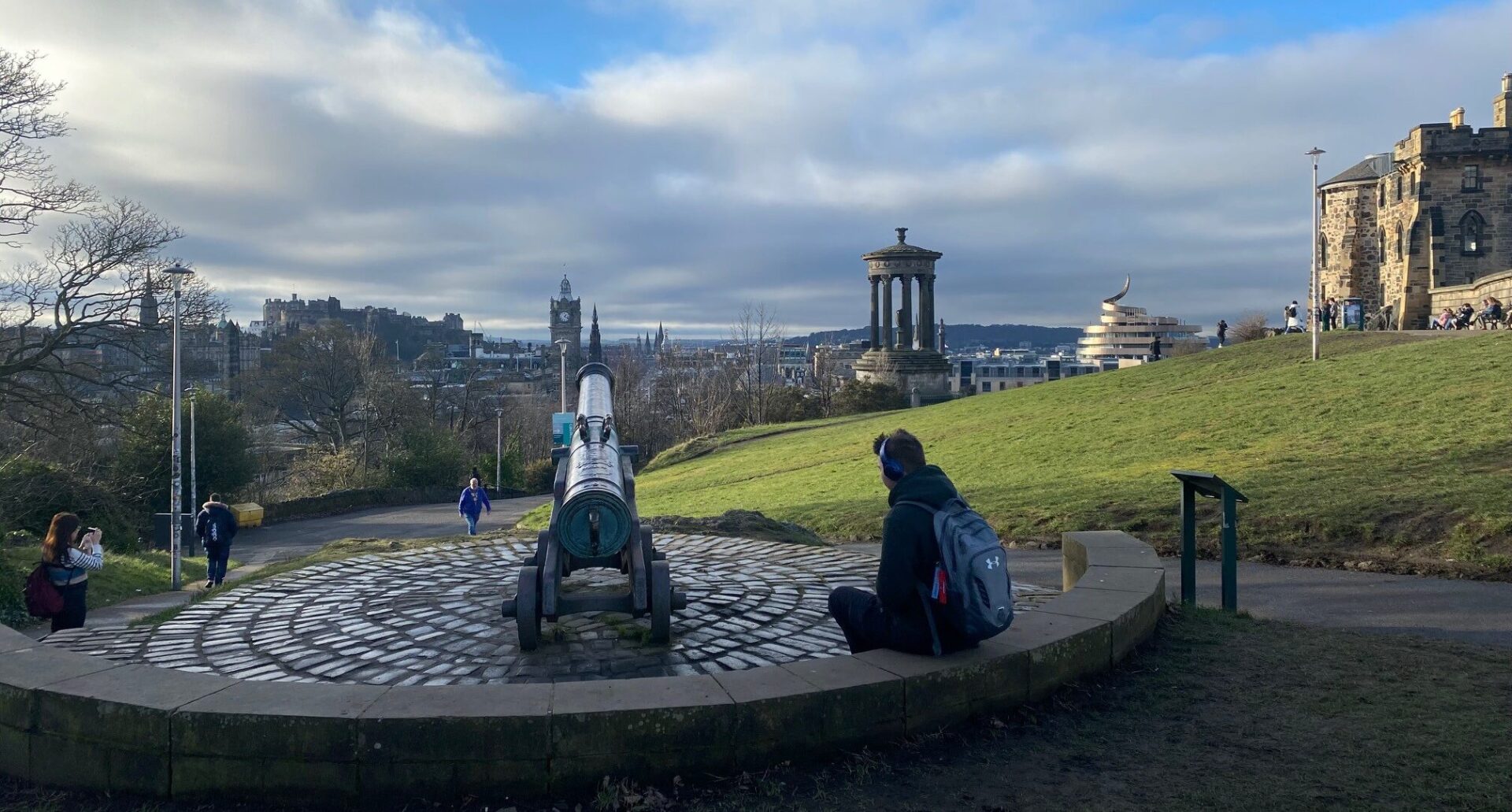 Calton Hill , Canon, View of Castle