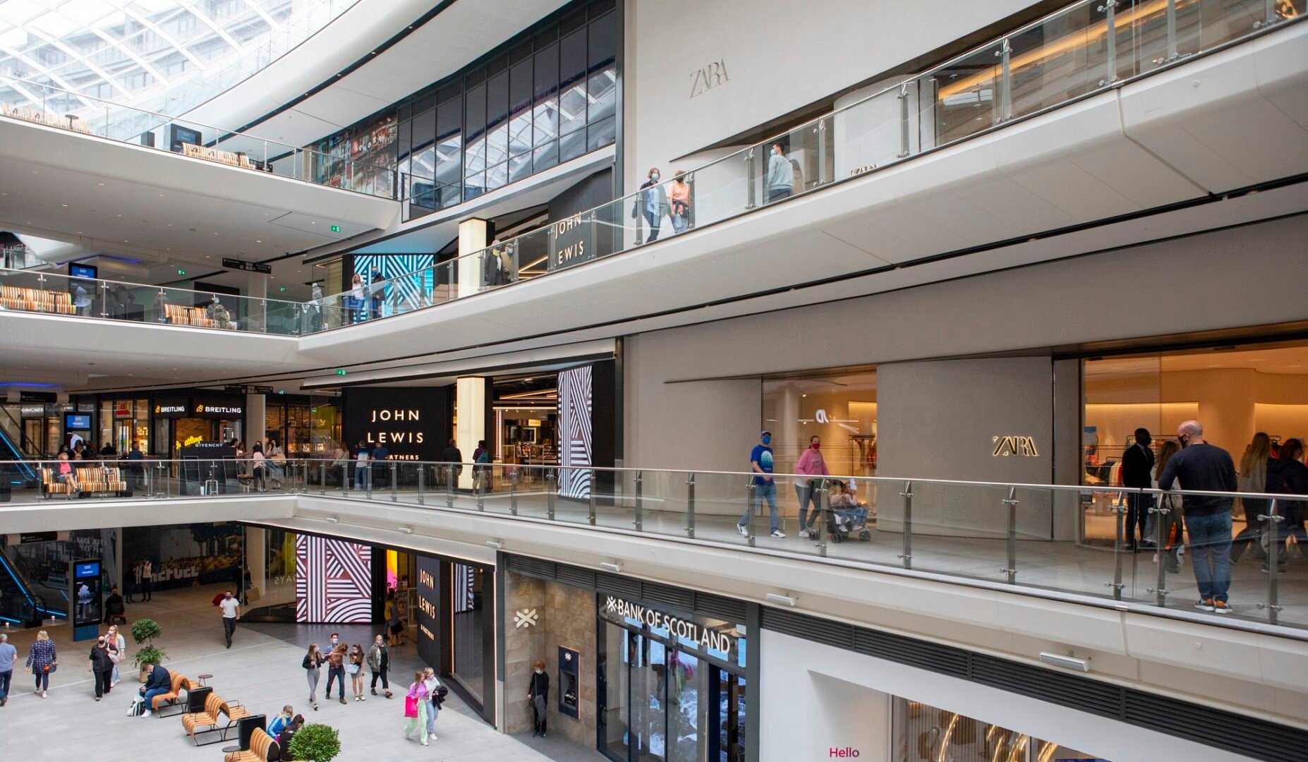 St James Quarter, shopping levels