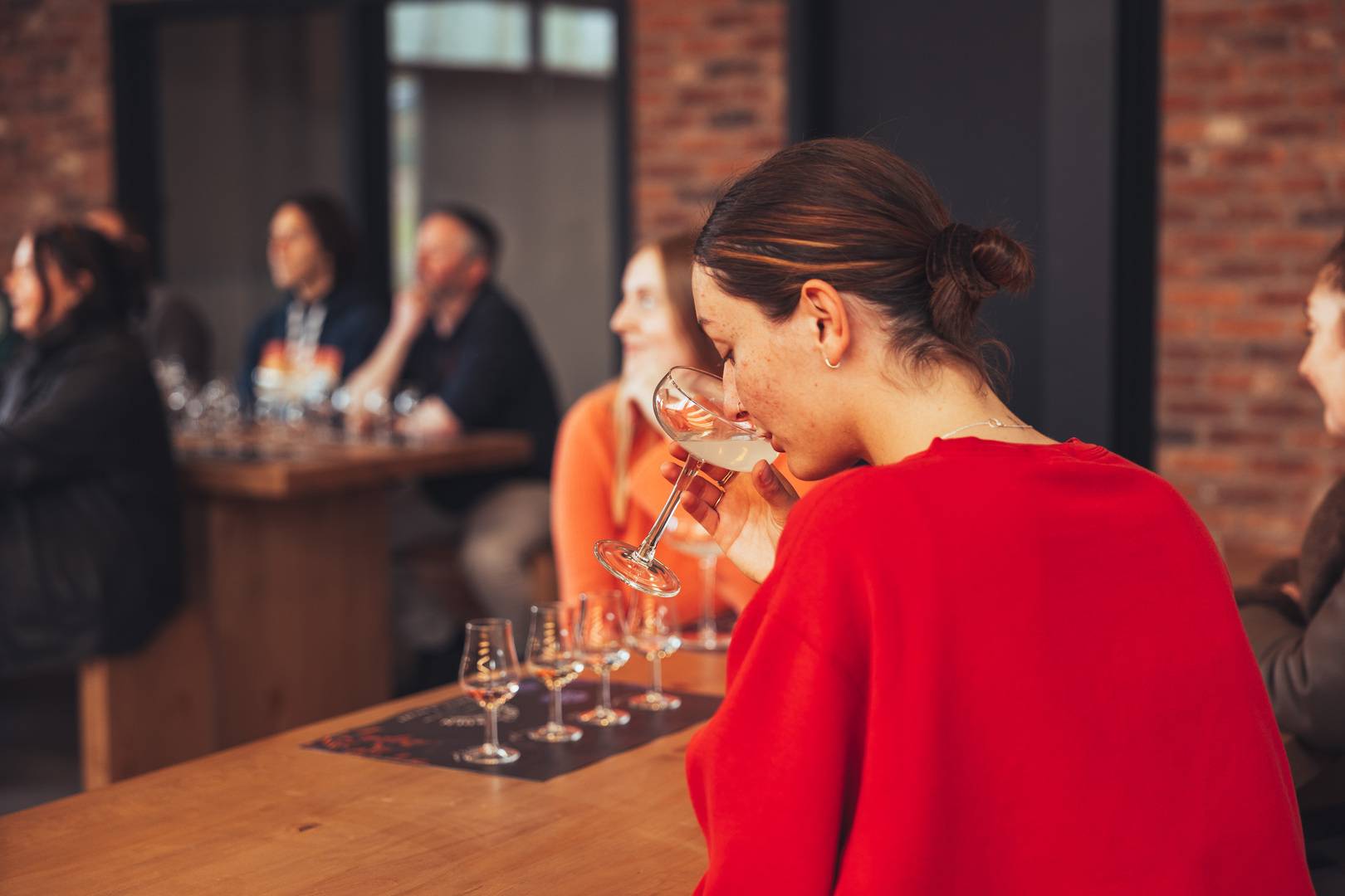 Woman drinking a cocktail