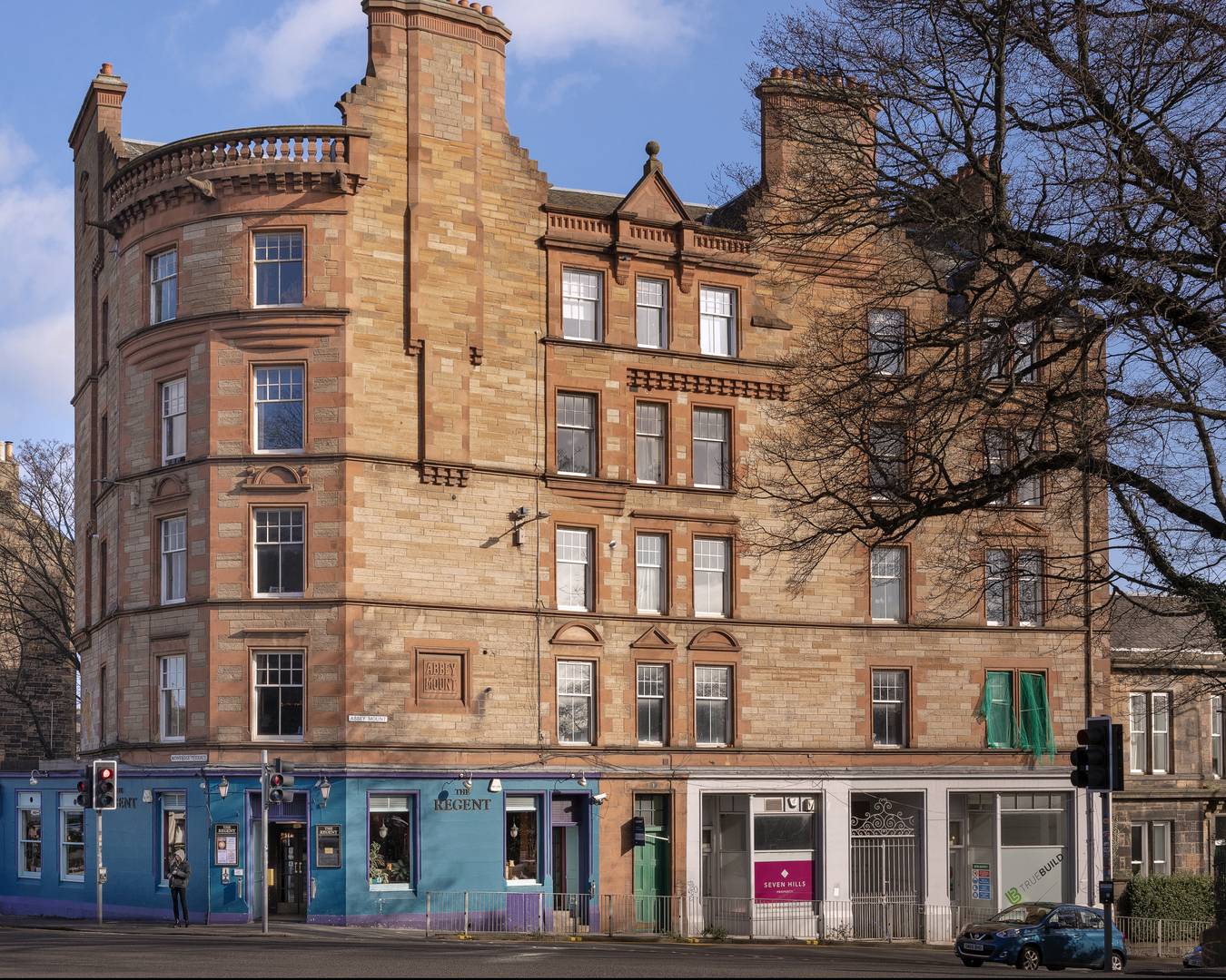 The Regent is situated on the ground floor of an impressive tenement building.