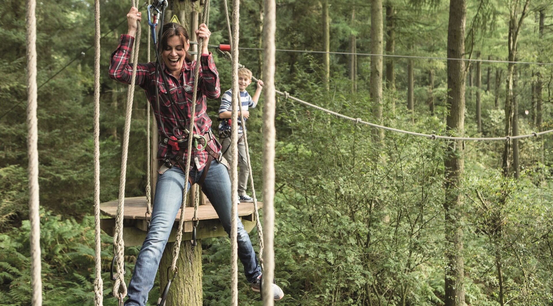 GoApe Crossing Mum and Boy