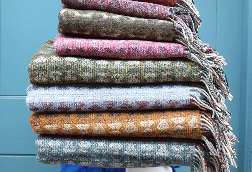 Sustainably made, 100% wool Tapestry throws in a range of colours, Scottish Textiles Showcase