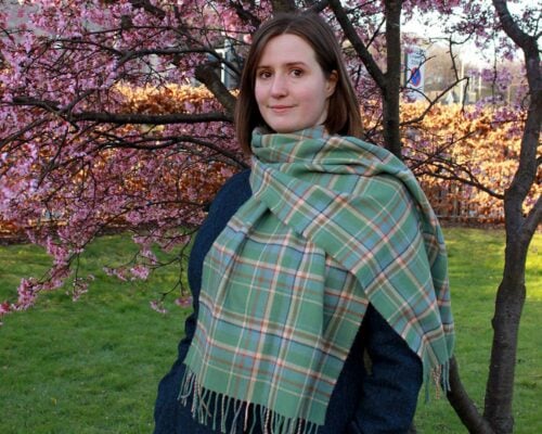 Limited edition Highlands at Dawn tartan shawl ,© Scottish Textiles Showcase