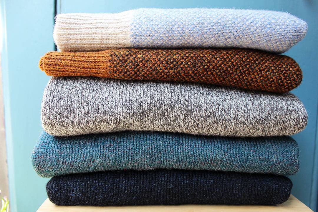 Exclusive range of unisex Shetland knitwear,© Scottish Textiles Showcase