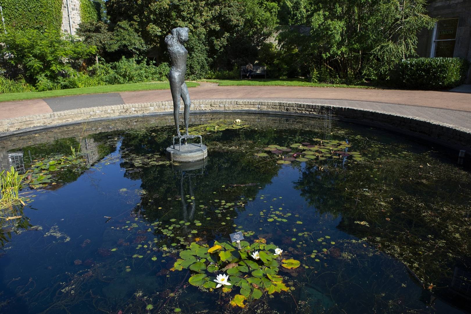 Botanic Garden view of pond and statue