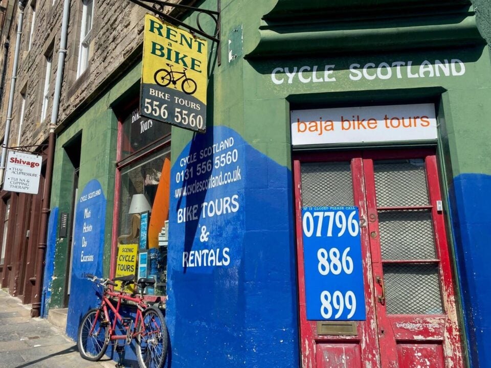 image of the outside of the bike rental shop