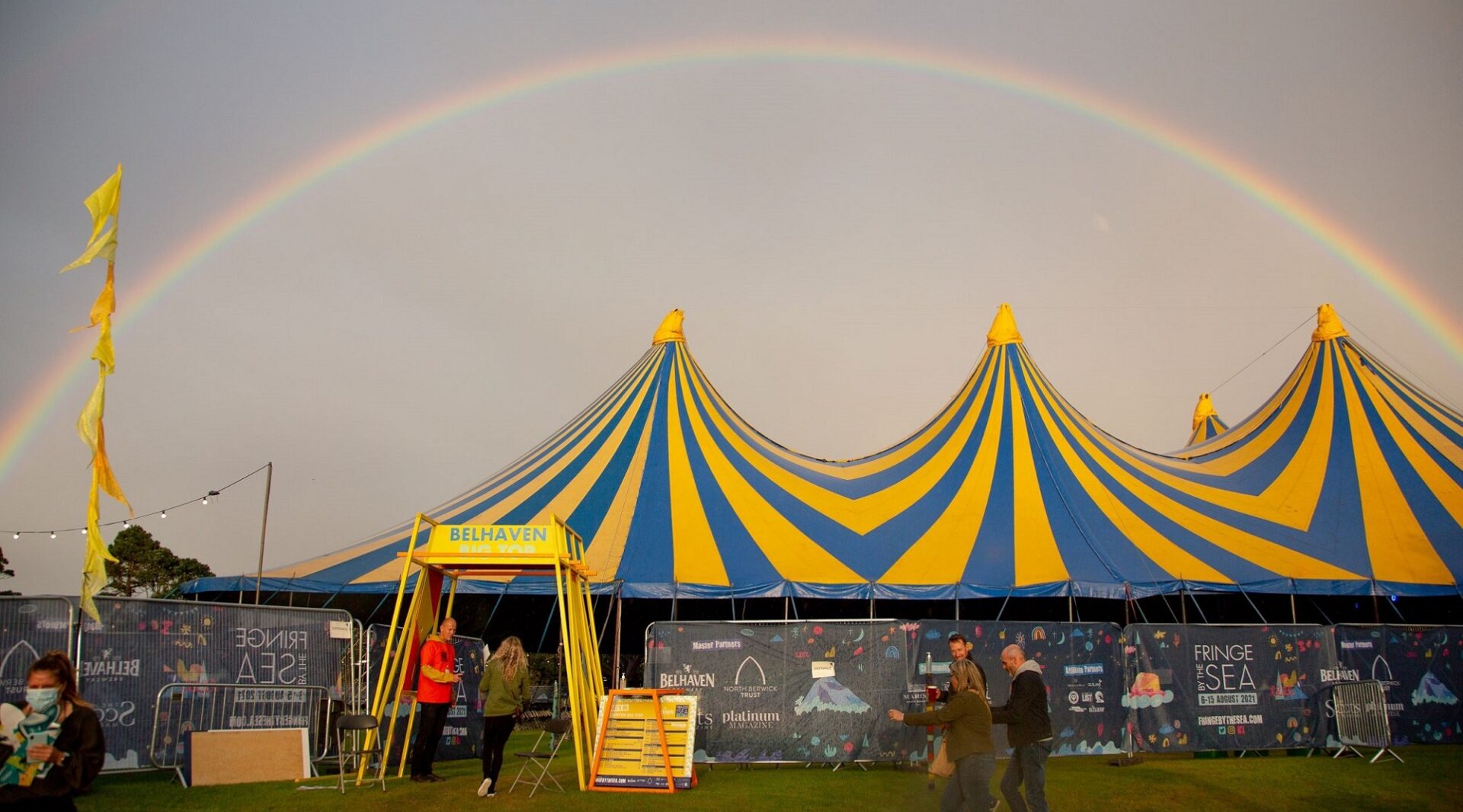 Fringe by the Sea Tent with rainbow
