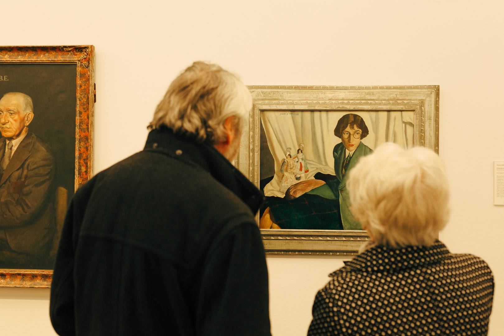An older couple looking at an artwork in the gallery, National Galleries Scotland