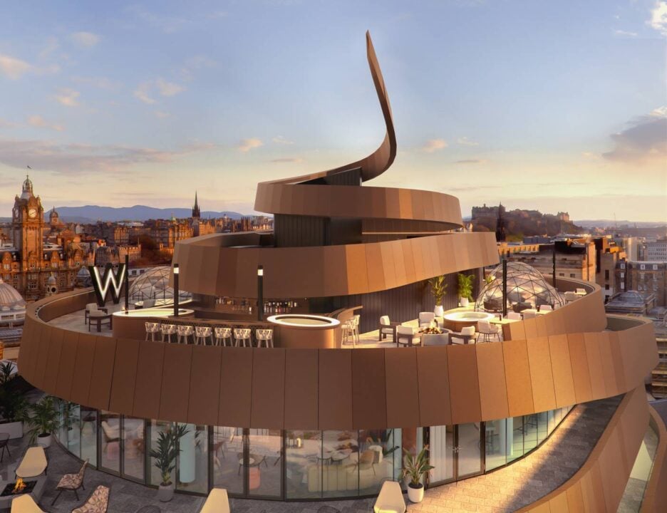 Image of the top of W Hotel Exterior,© Marriott International