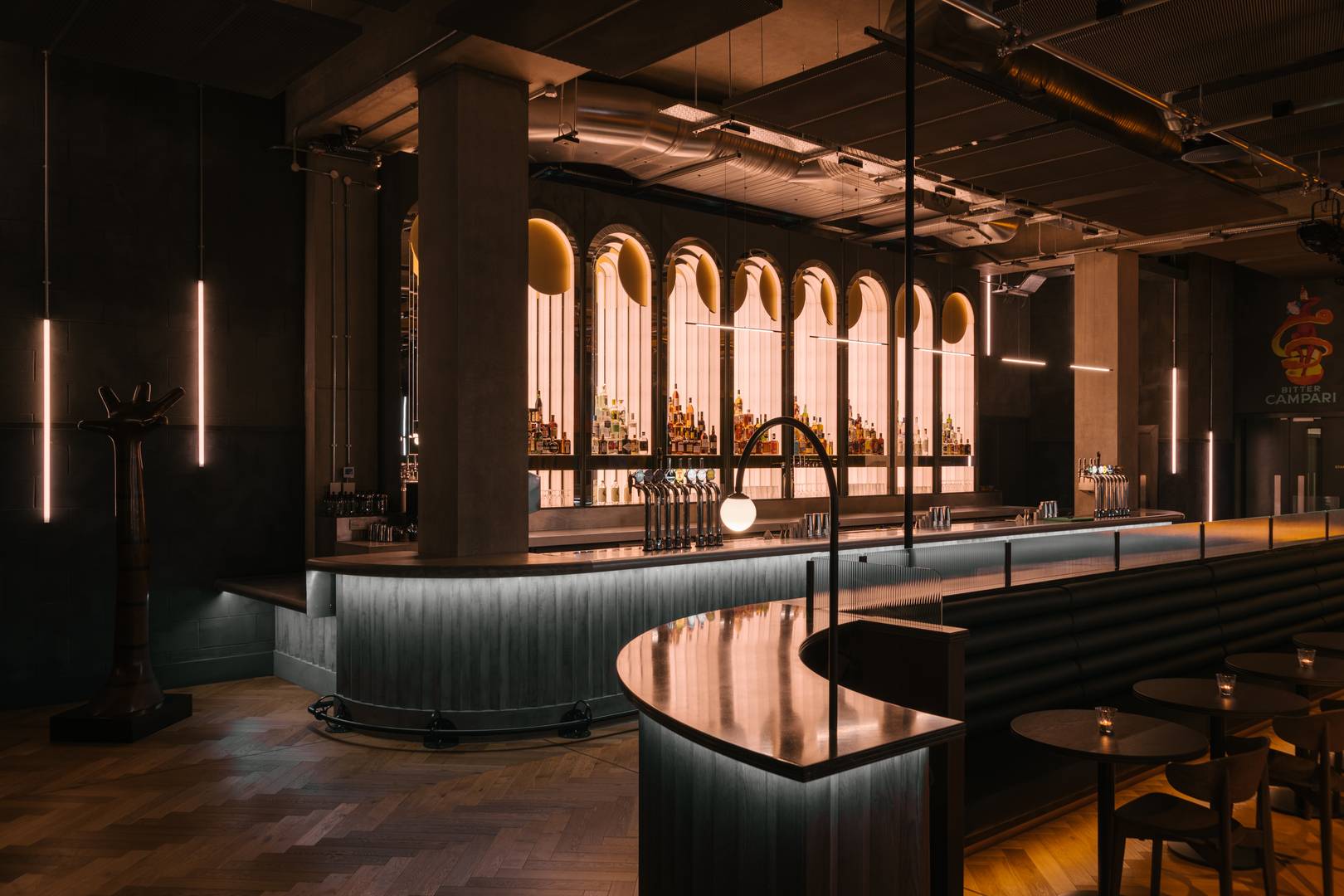 Romantic, sultry and a nod to art deco. Our bar in prominent position within the space, Patina Edinburgh