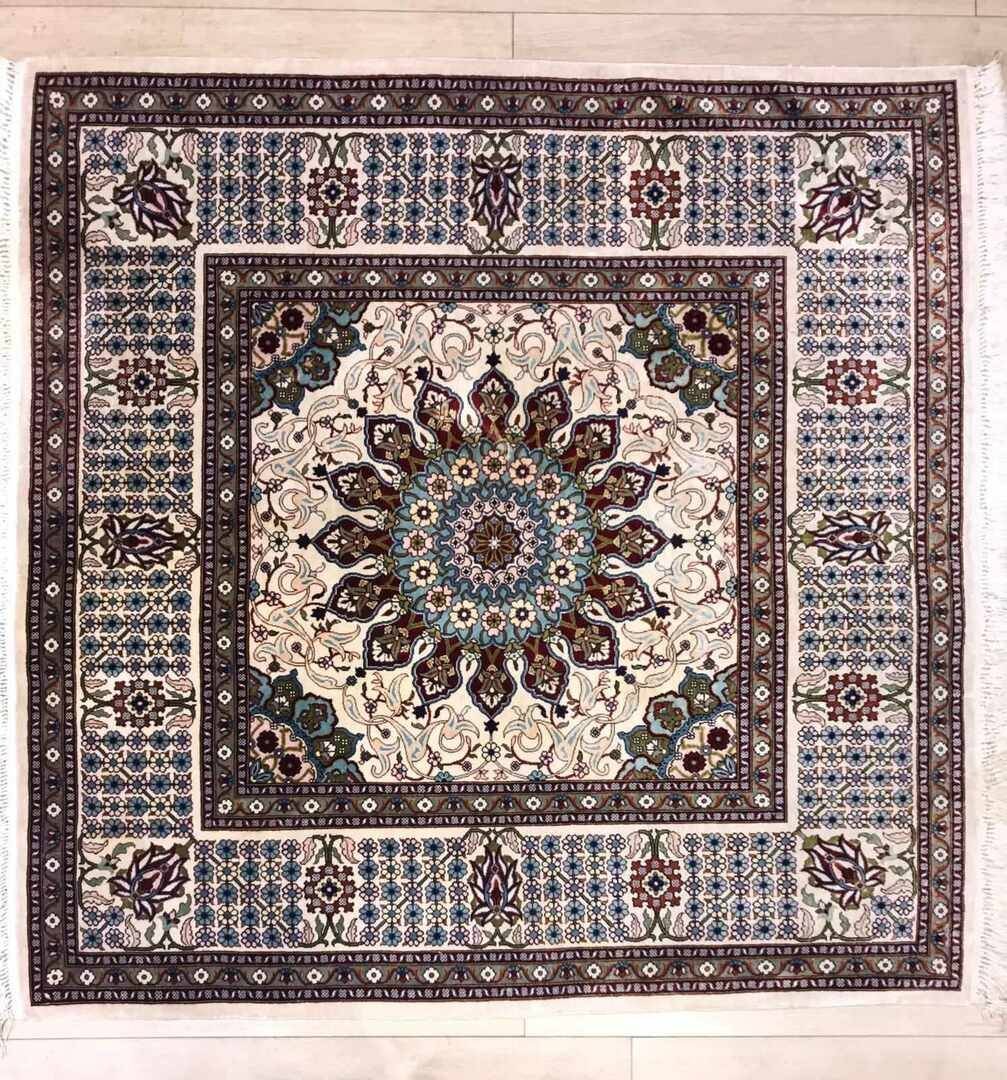 Brown patterned rug