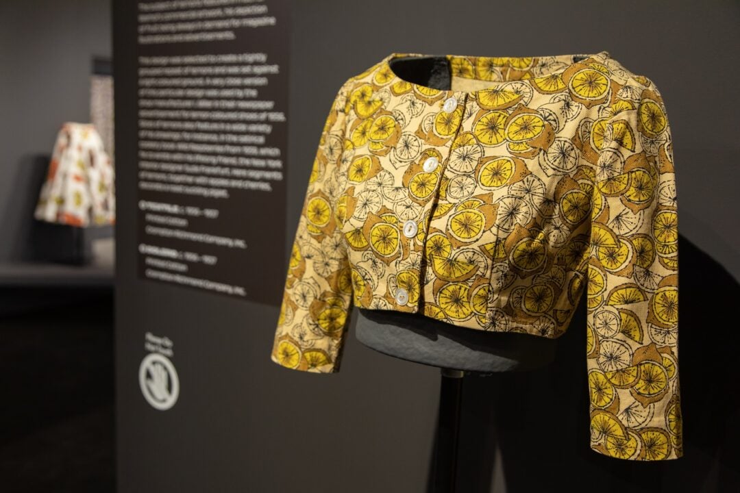 Andy Warhol design Printed shirt on display at Dovecot Studios