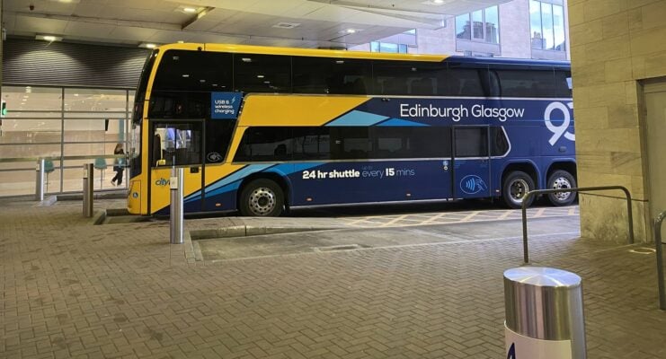Bus parked at Edinburgh Bus Station