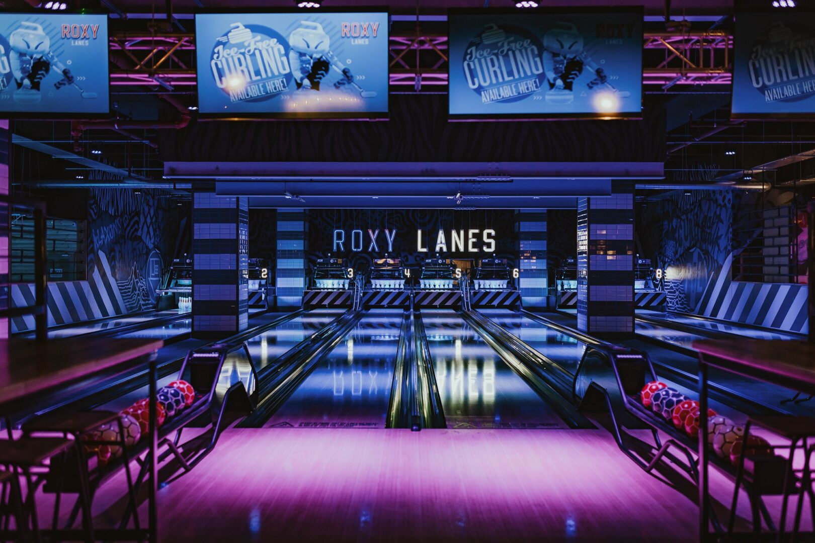 Bowling lane at Roxy Lanes