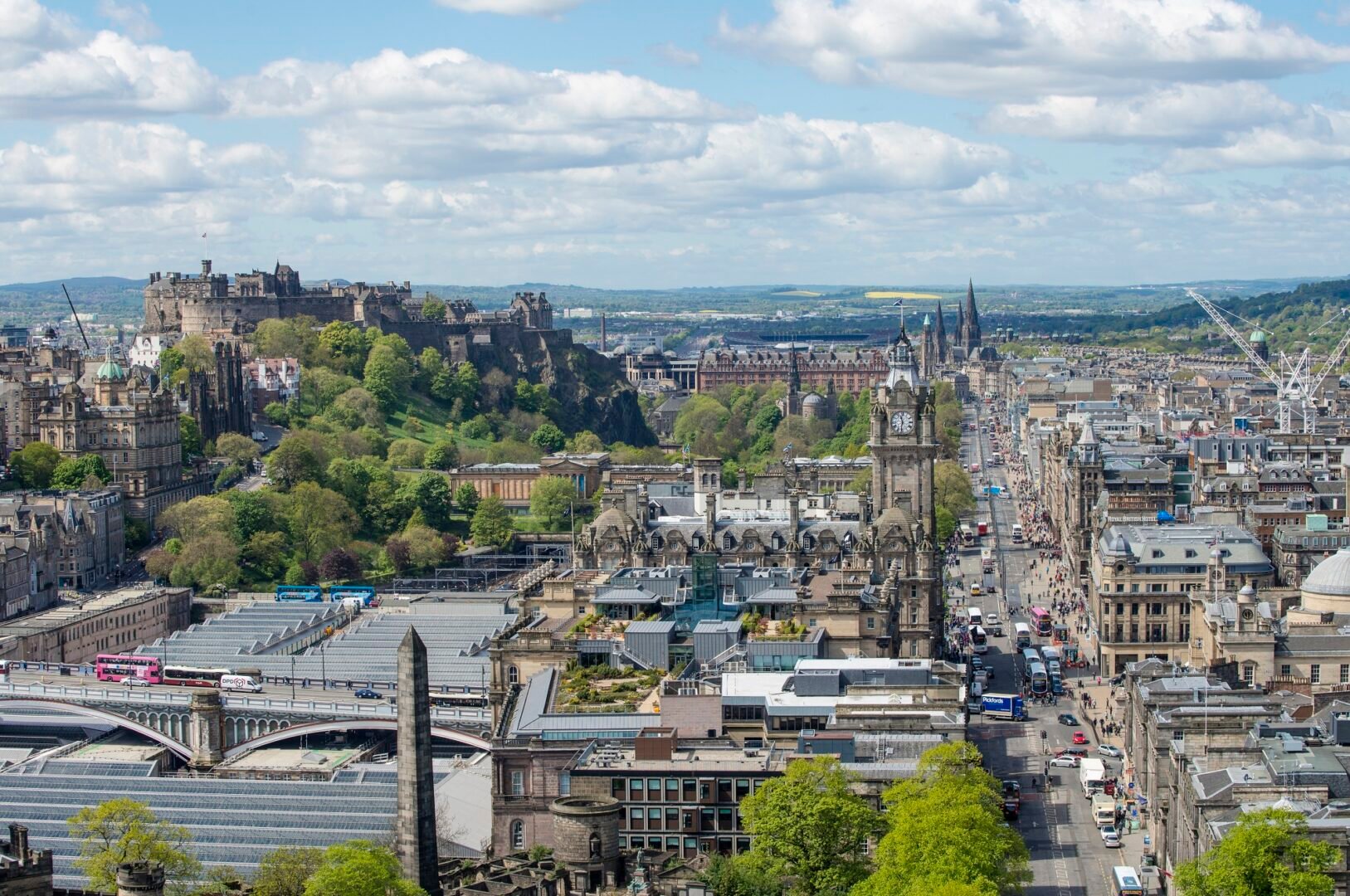 Edinburgh Castle and Princes Street seen from Calton Hill