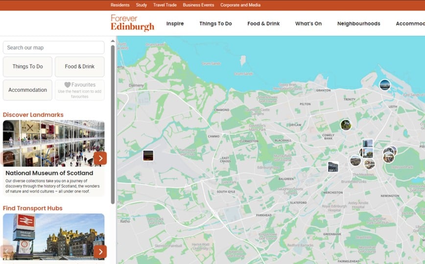 Forever Edinburgh Interactive Visitor Map