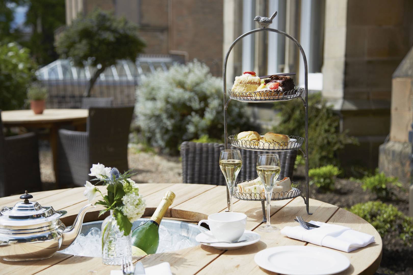 Afternoon Tea outside at The Roseate