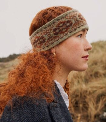 Shetland Fair Isle Hand Knitted Headband in pure Shetland wool,© Scottish Textiles Showcase