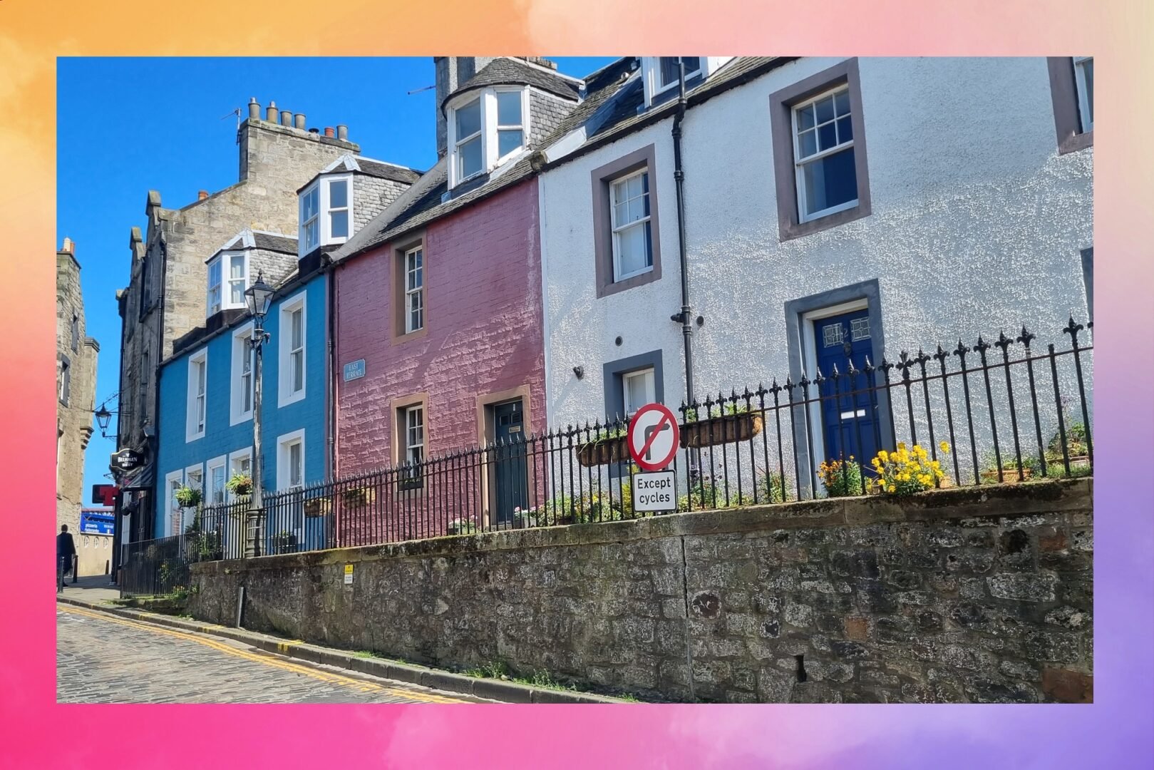 South Queensferry High Street on a sunny day