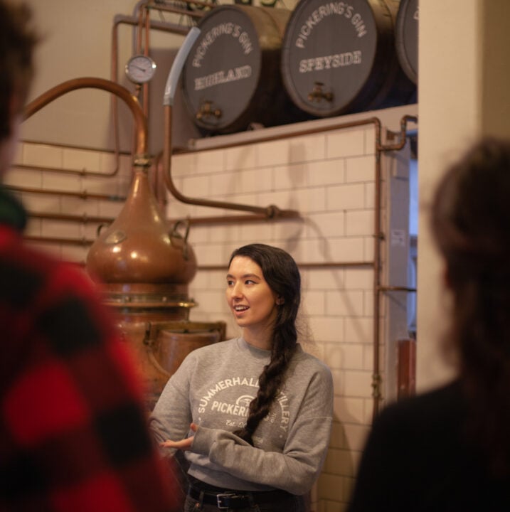 Tour guide at Summerhall Distillery