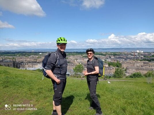 View over city of Edinburgh on bike tour,© EBT