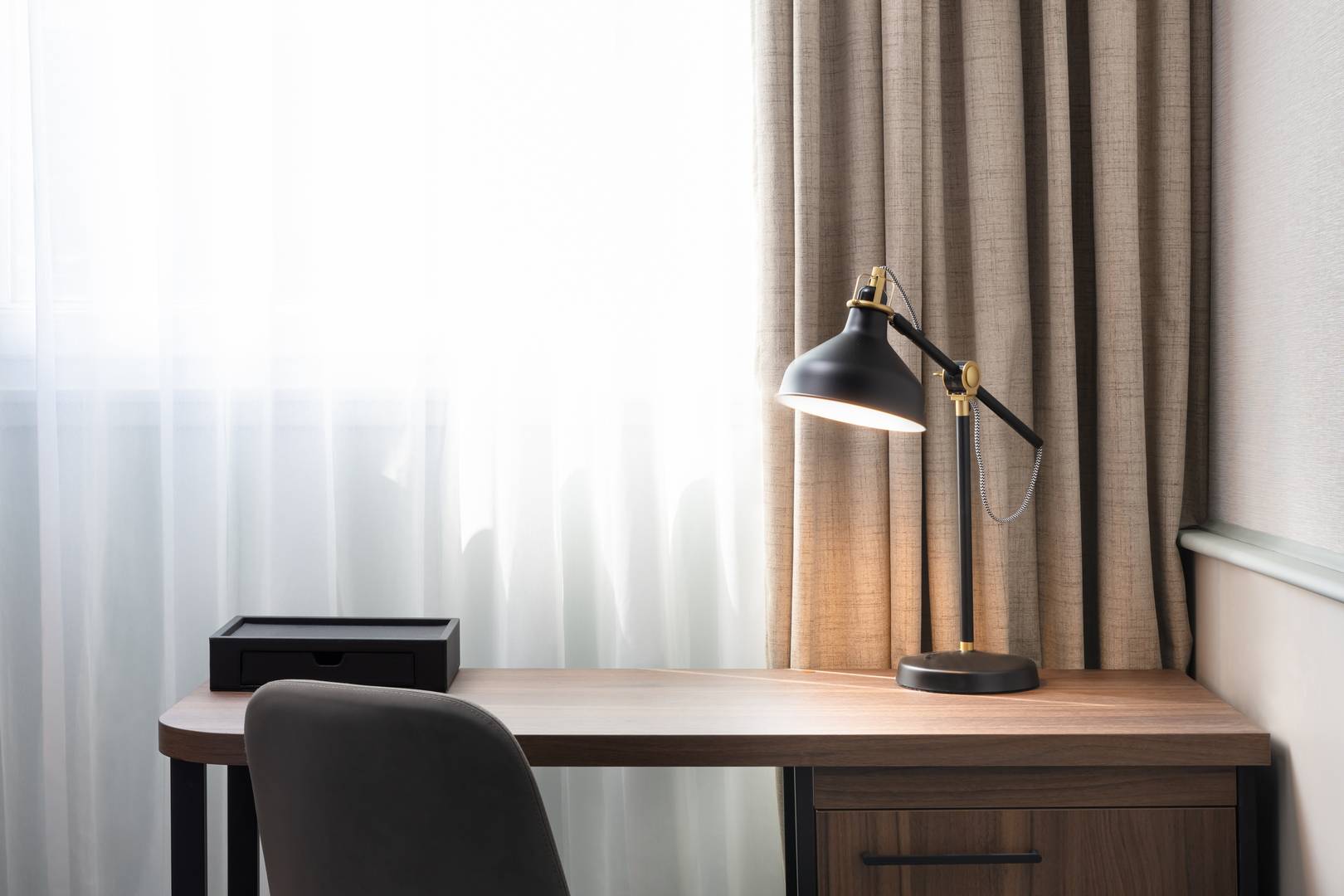 Desk with lamp at Four Points by Sheraton Edinburgh