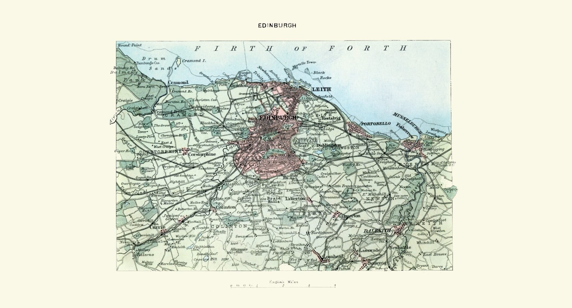 An antique map of Edinburgh