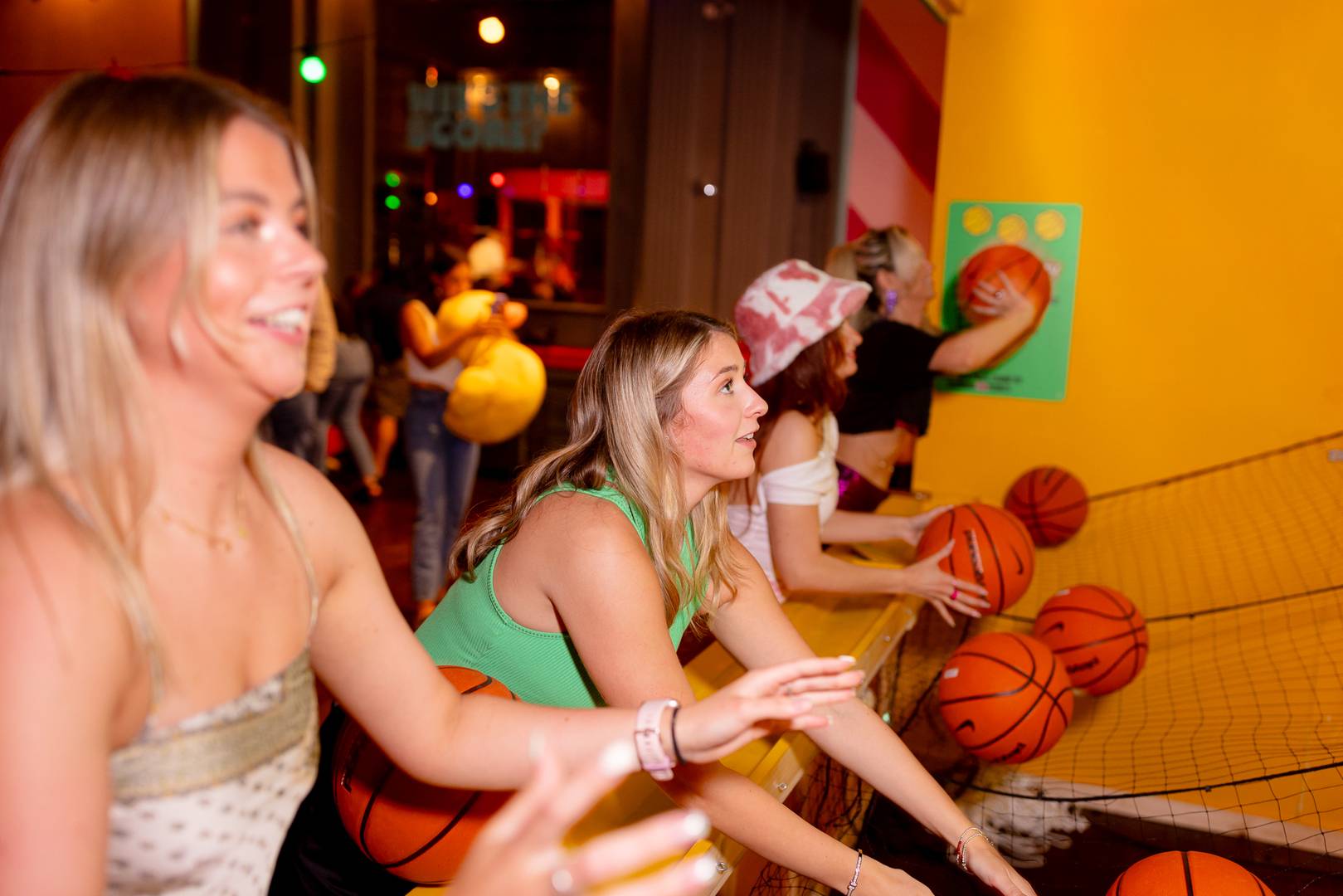 Group of people playing Basketball Hoop at Fayre Play