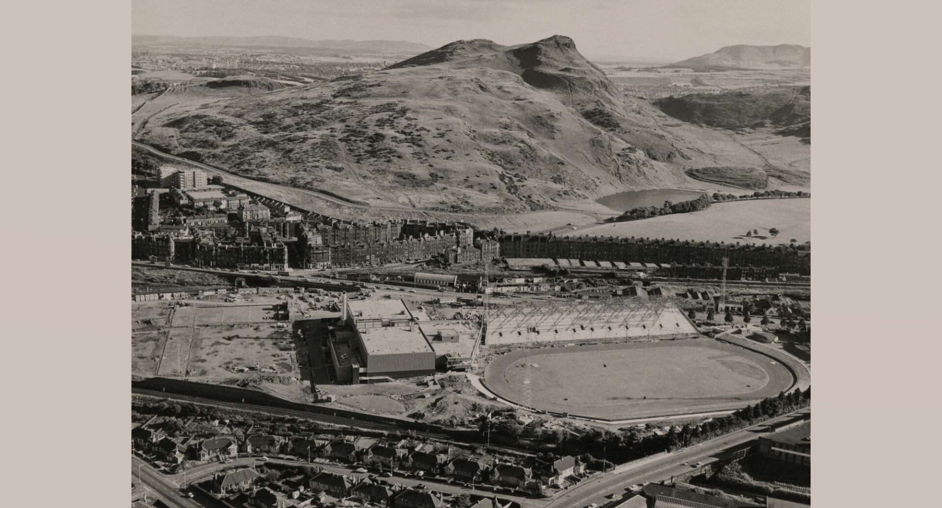 Meadowbank stadium under construction