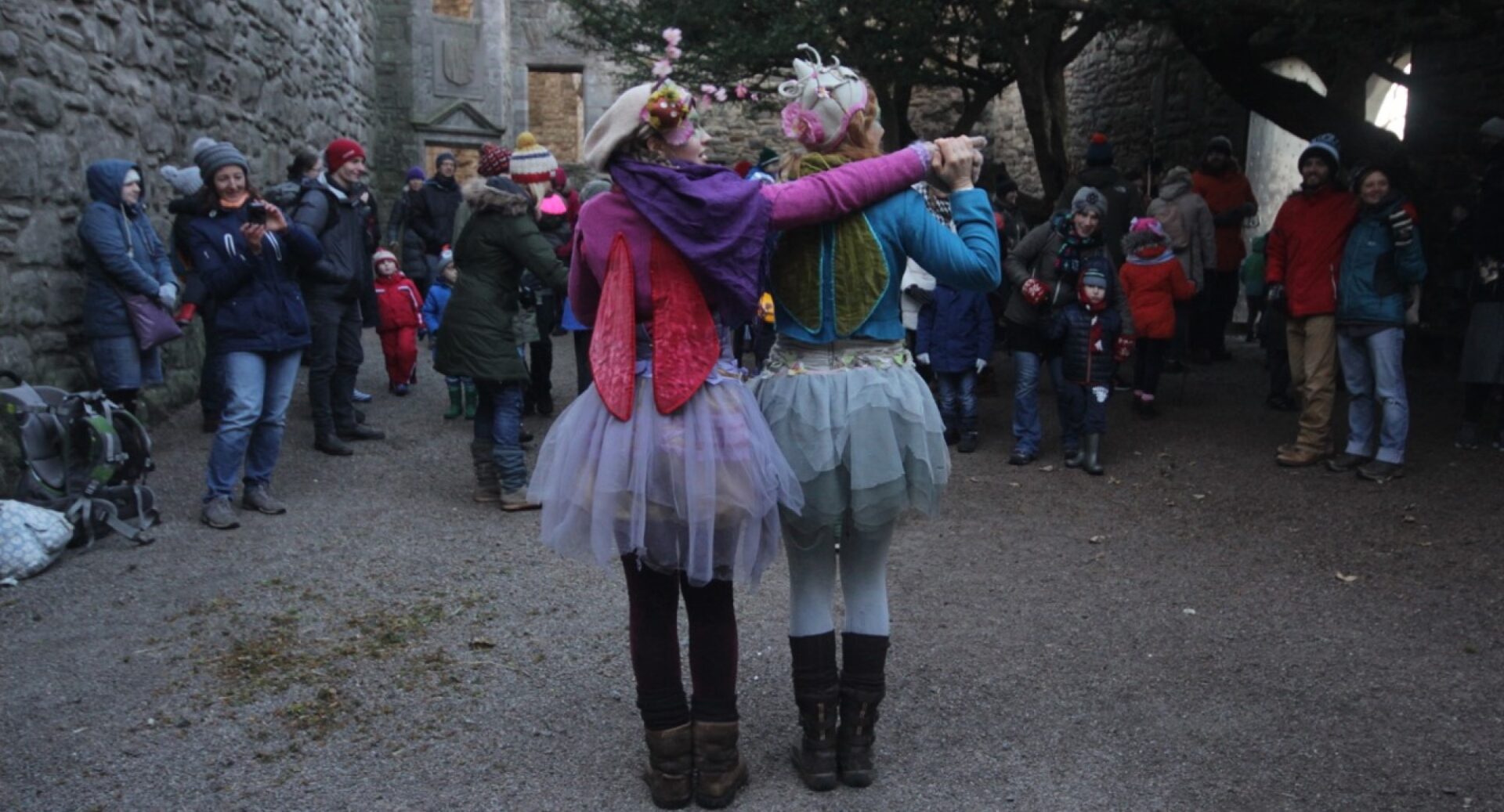 People dressed in fairy outfits at the Magical Woodland Walk