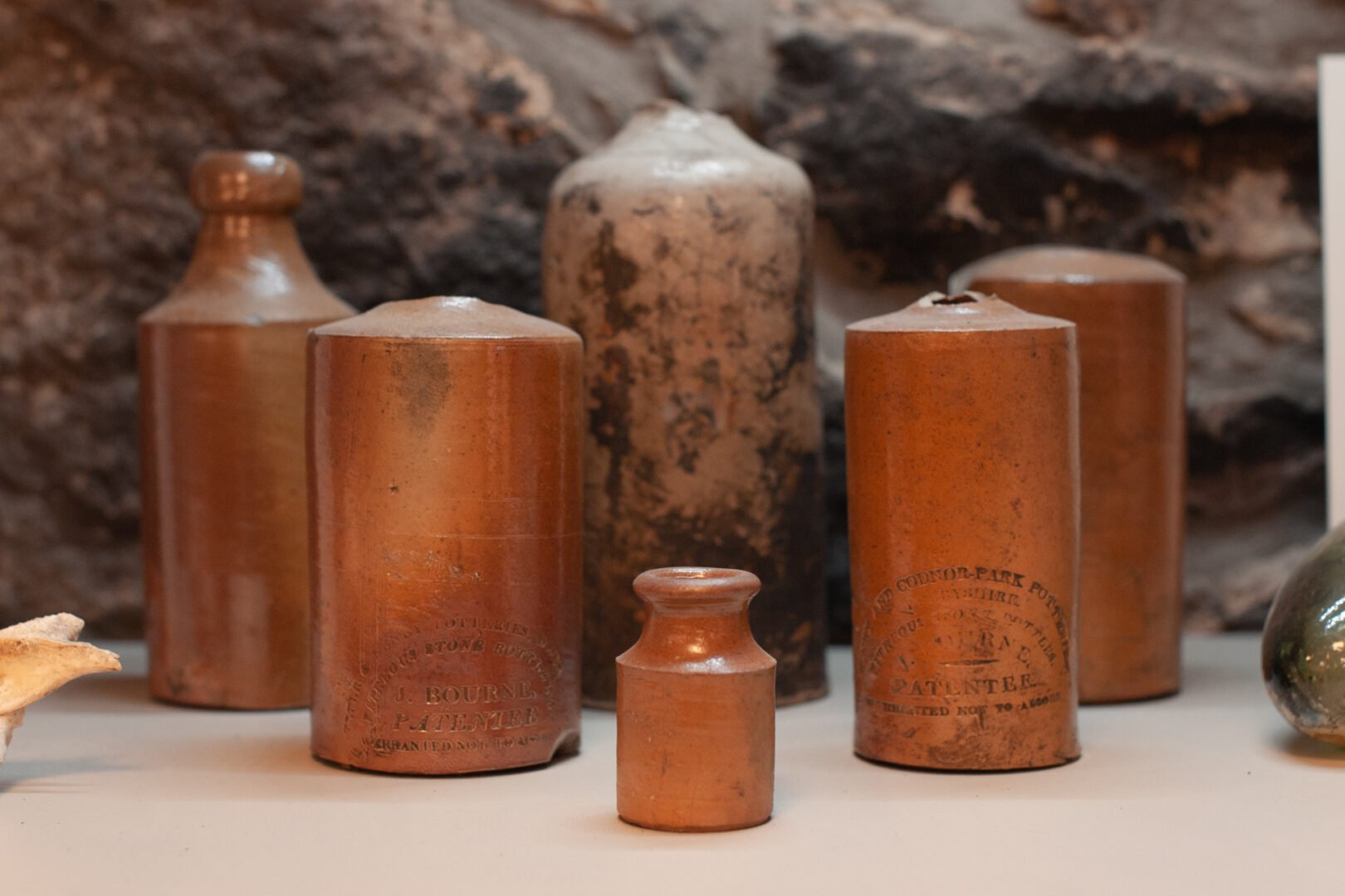 Row of old jars and vessels