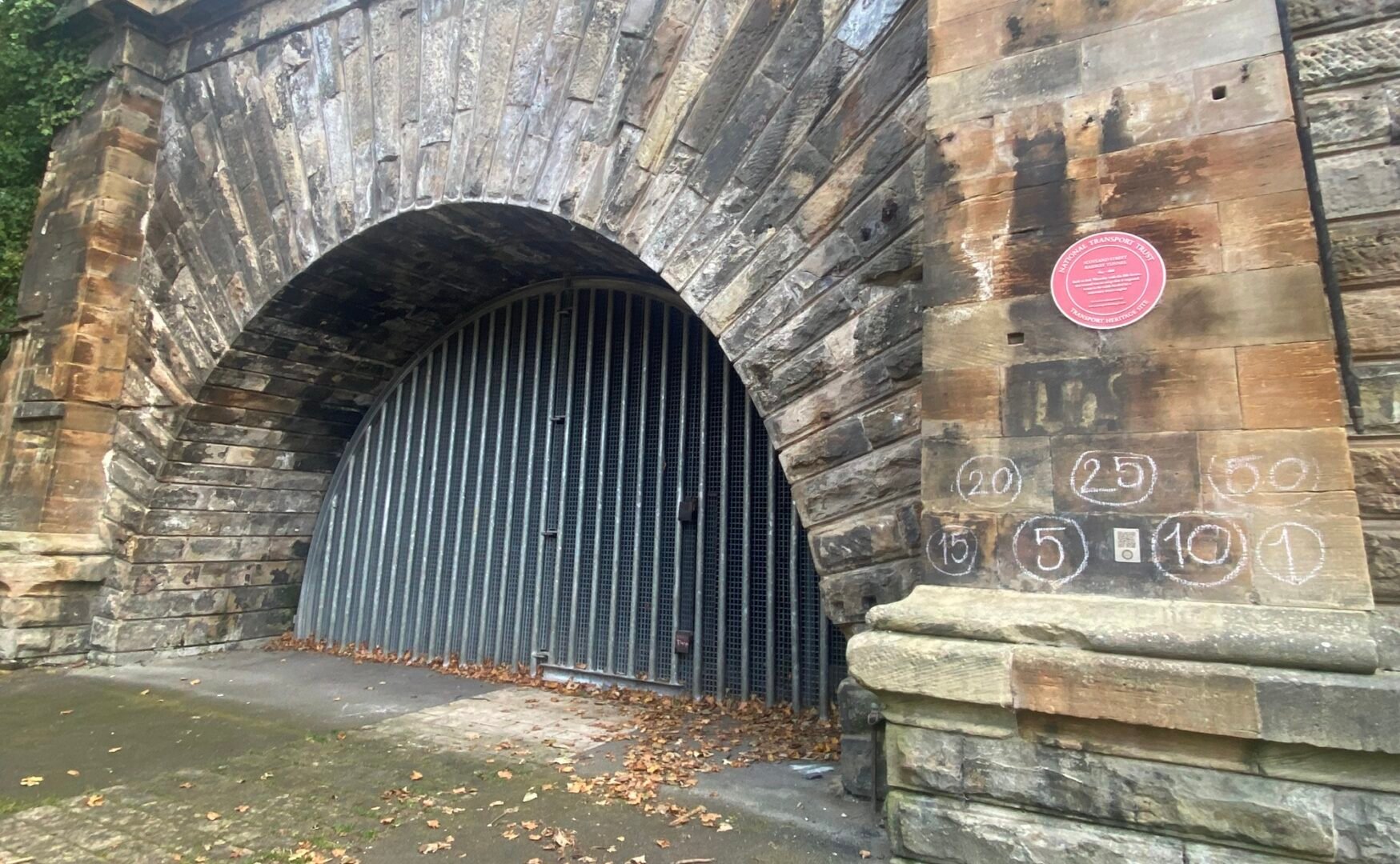 Scotland Street Tunnel George V Park entrance closed with metal fencing