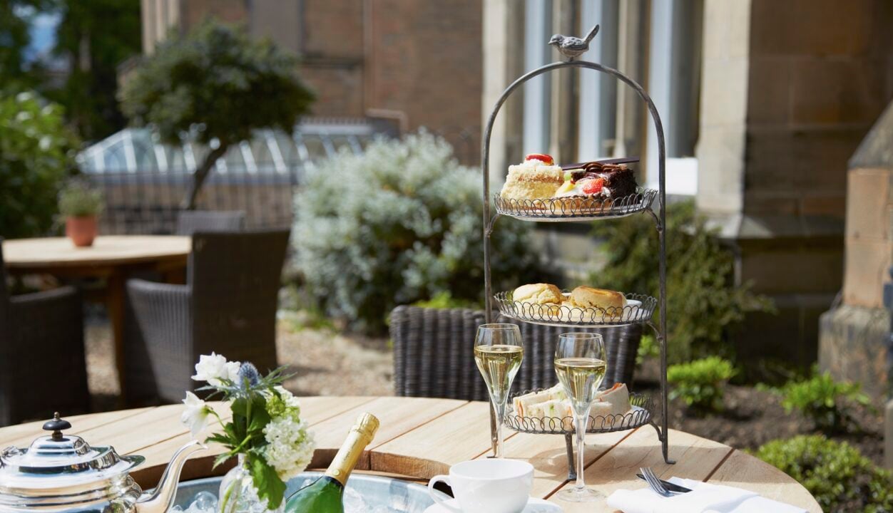 Afternoon tea in the garden at Dunstane Restaurant and bar