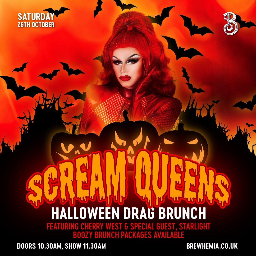 Poster for Drag Brunch at Brewhemia for Halloween