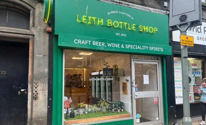 The exterior of Leith Bottle Shop