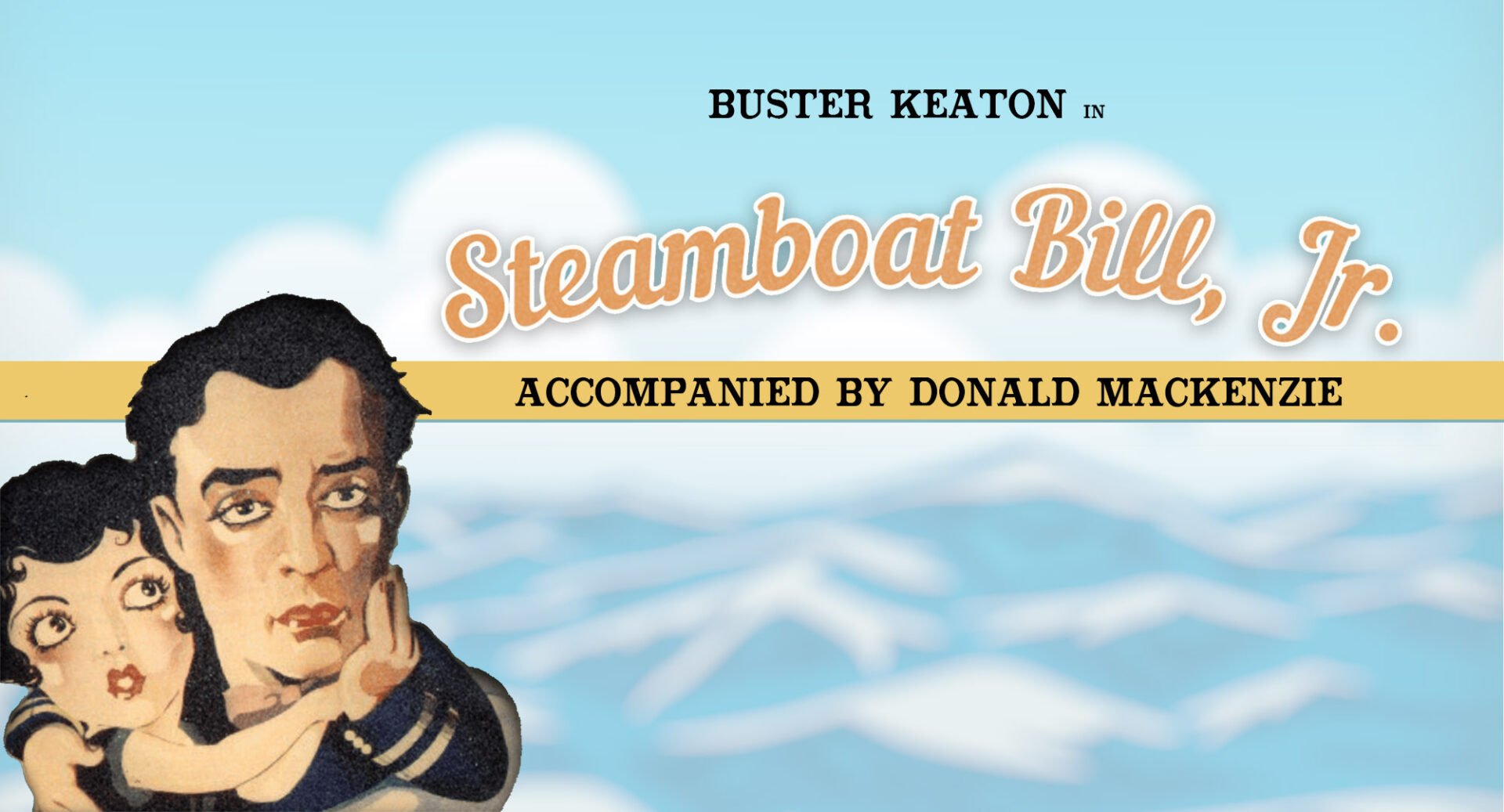 Poster image advertising the film, Steamboat Bill, Jr