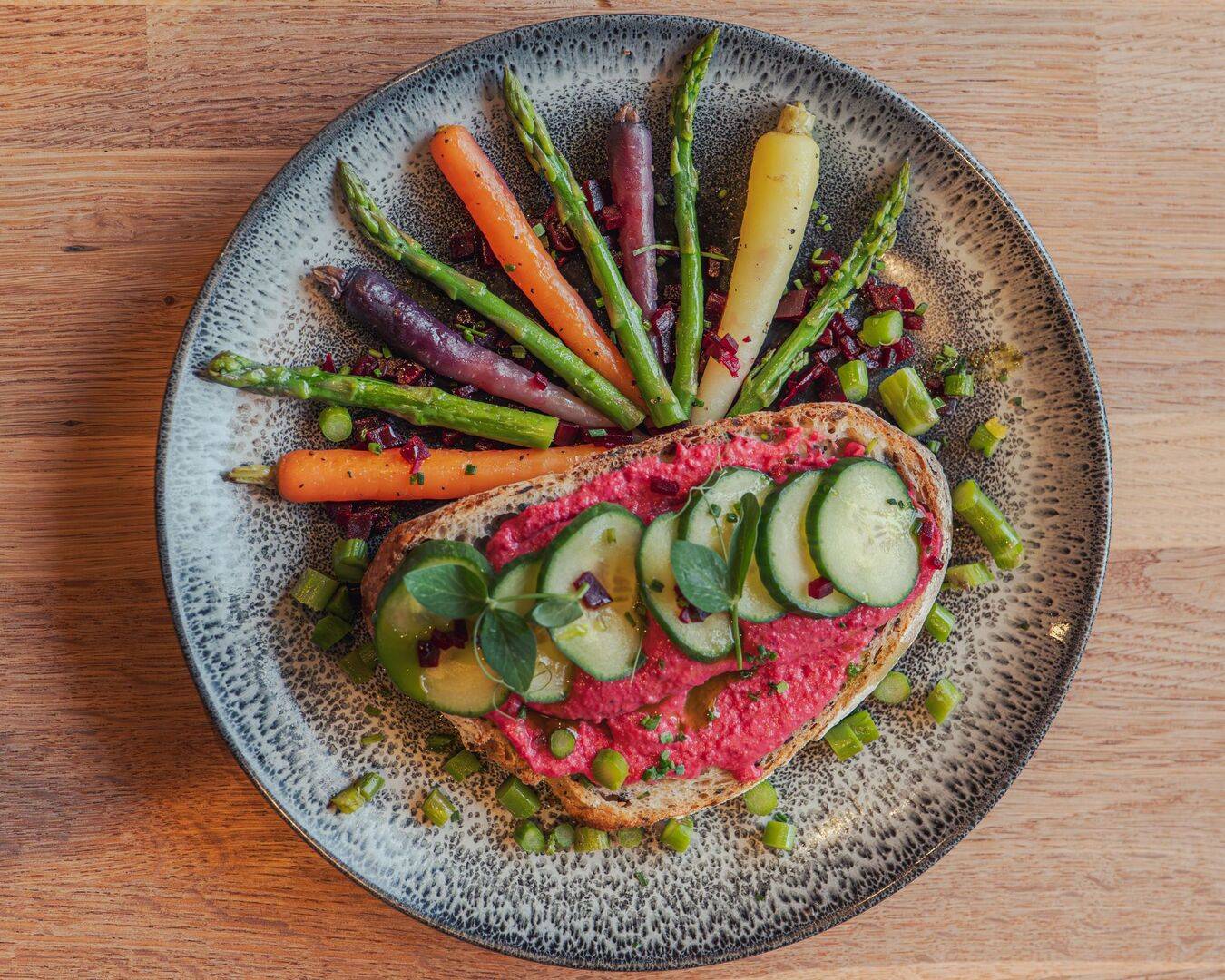 Rainbow Veggie Toast