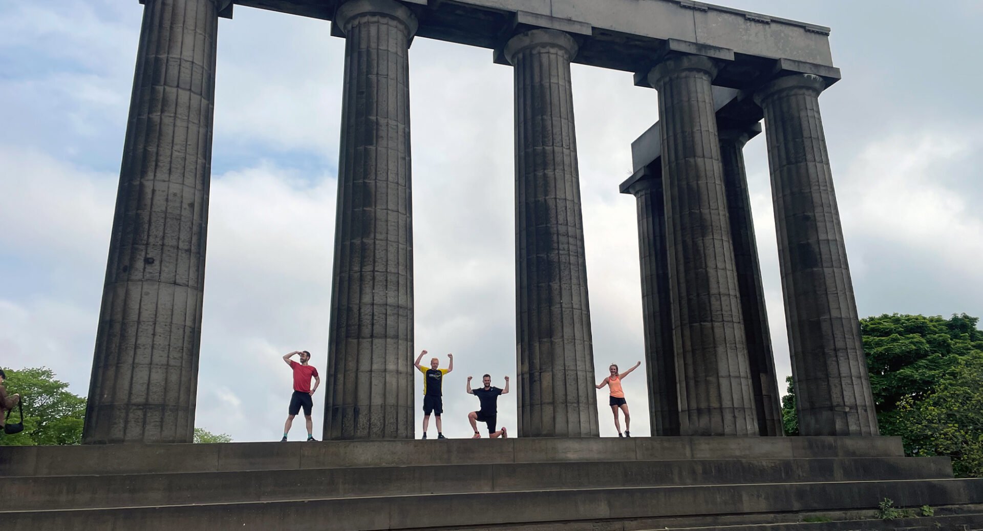 Group tour photo at the National Monument on Calton Hill