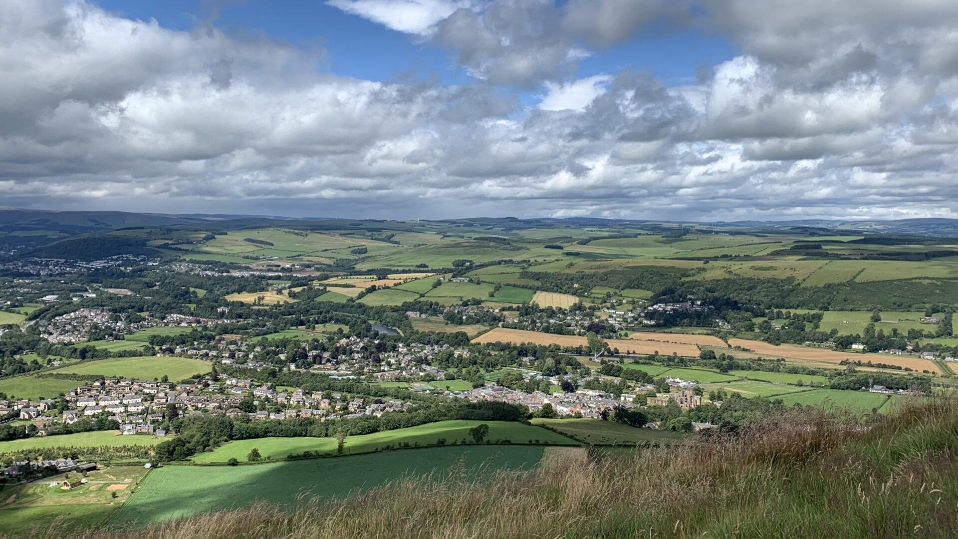 View north from Eildon to Melrose