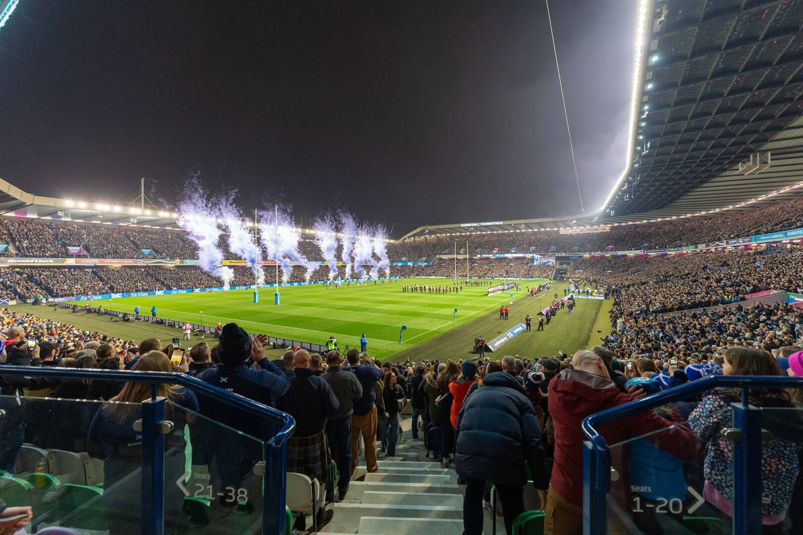 Murrayfield stadium with crowd