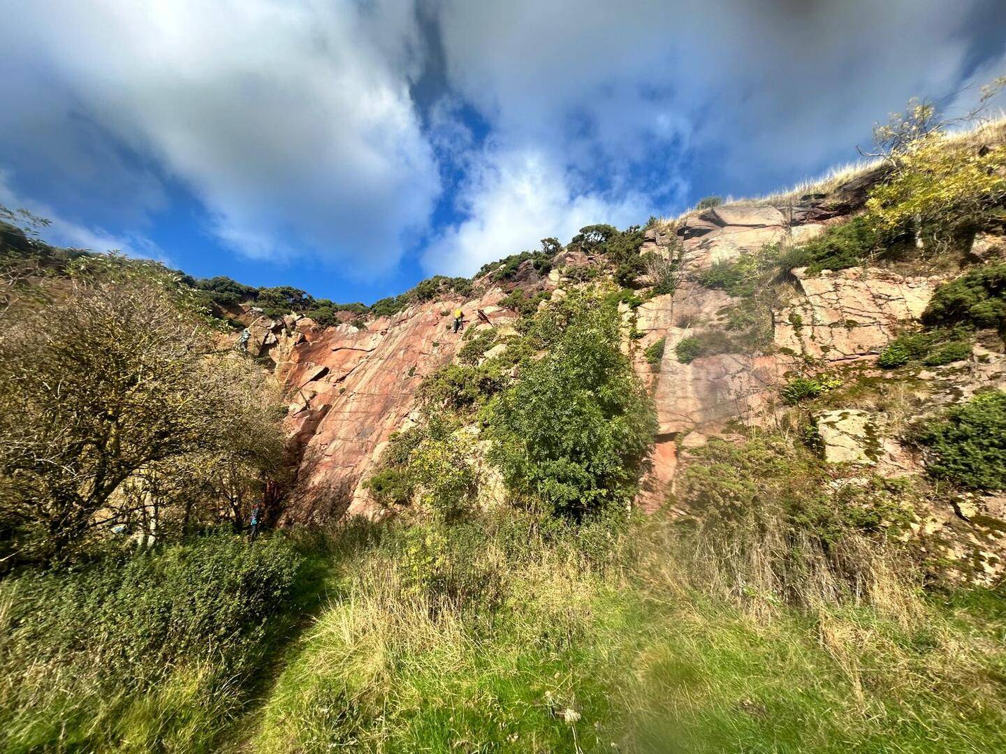 climbing at North Berwick in the sun,© Height Club