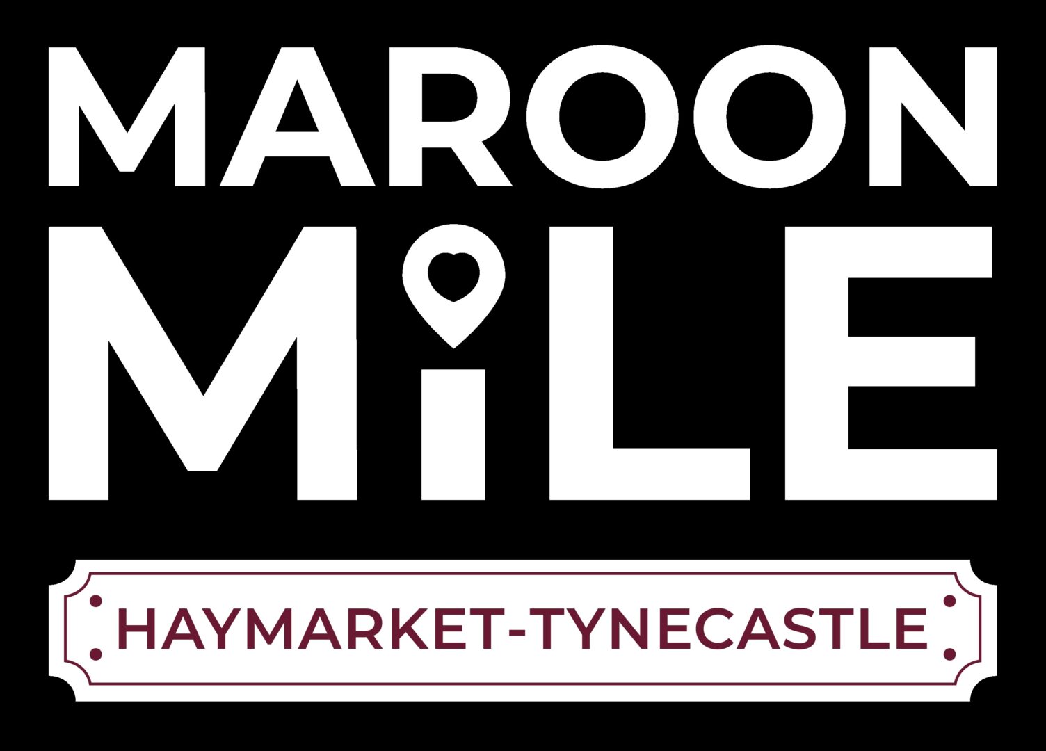 The Maroon Mile logo with Haymarket Tynecastle written underneath as on a street sign